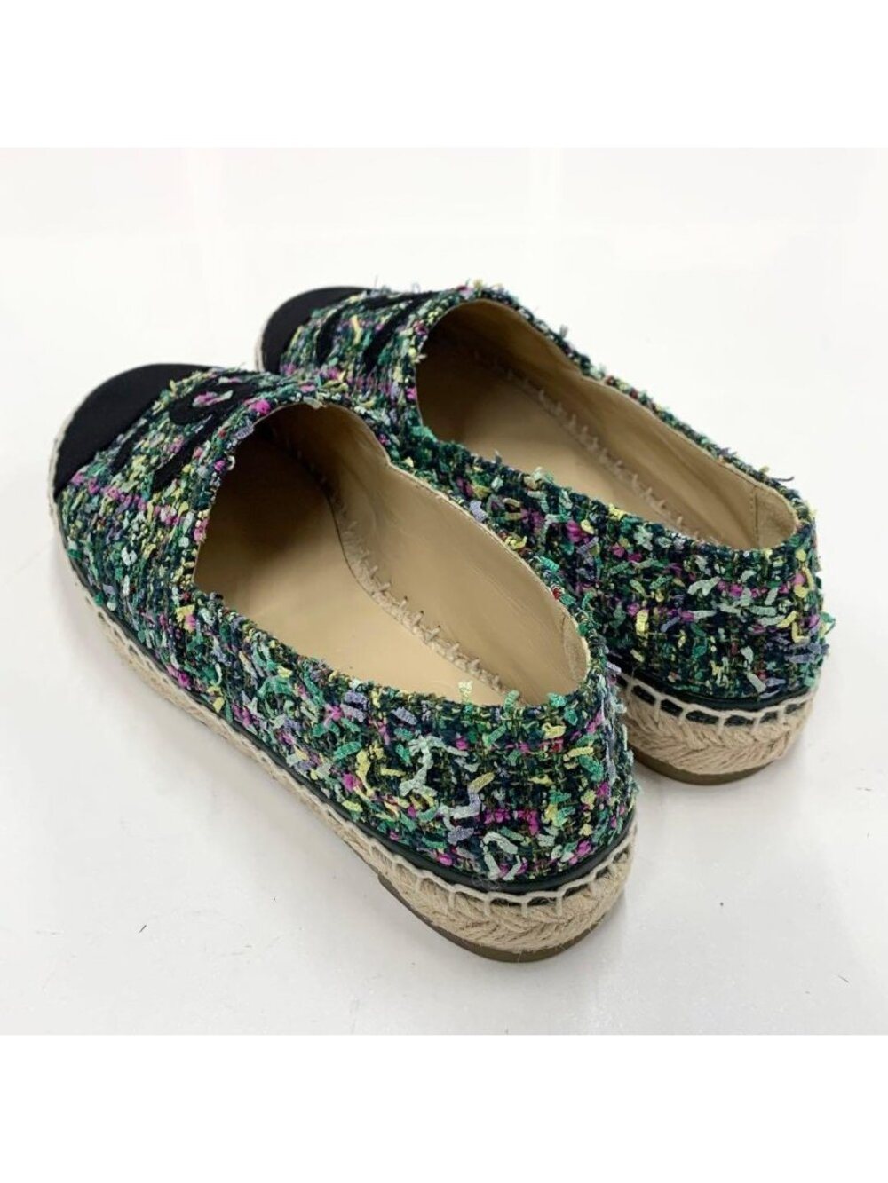 Chanel Fabric Coco Mark Espadrille Flat Shoes - Picture 5 of 10